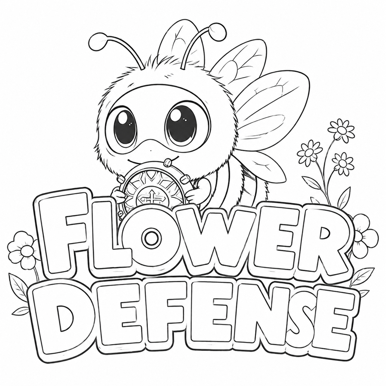 Flower Defence line illustration